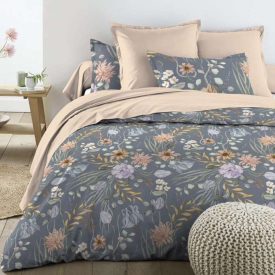   Digital Szürke Virágos  Mako Szatén Ágyneműhuzat Garnitúra