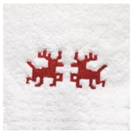 Fehér Hímzett  Rénszarvas Kéztörlő