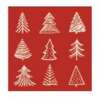Frottier Karácsonyi Konyharuha Piros Fenyő