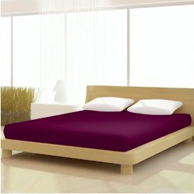 Padlizsán Full Elasztán Deluxe Gumis Lepedő