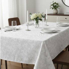 Jacquard  Fehér Indamintás Asztalterítő 150x250 cm