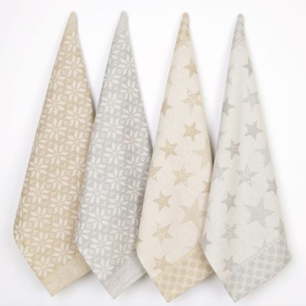 Jacquard Karácsonyi Konyharuha Ezüst Hópihe