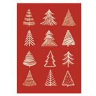 Jacquard  Karácsonyi Konyharuha Piros Fenyő