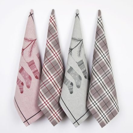 Jacquard  Karácsonyi Konyharuha Piros Zokni