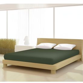 Olivzöld Jersey Classic Gumis Lepedő