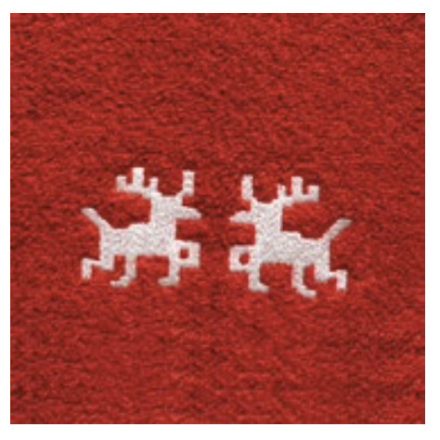 Piros Hímzett  Rénszarvas Kéztörlő