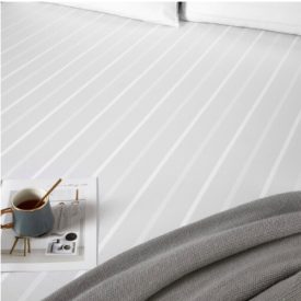   Fehér Csíkos Jacquard Szatén Dupla Ágyneműhuzat Garnitúra